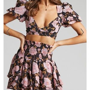 Showpo skirt and crop top set